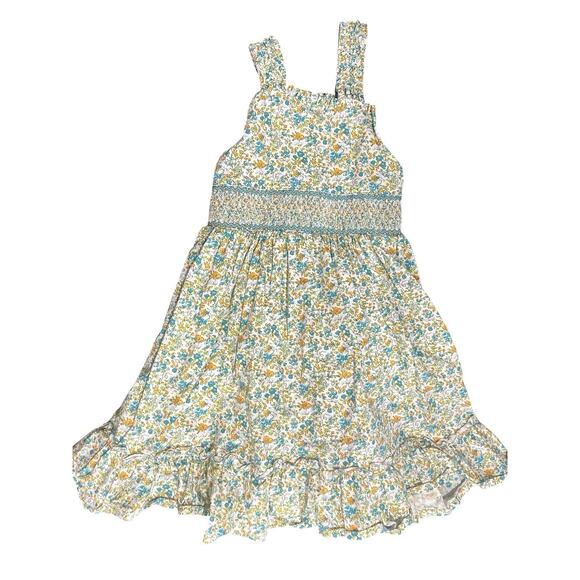 Emily Lacey Lake Forest Dress 6 Year Smocked Floral Flowers Sleeveless Cottage - Picture 1 of 1